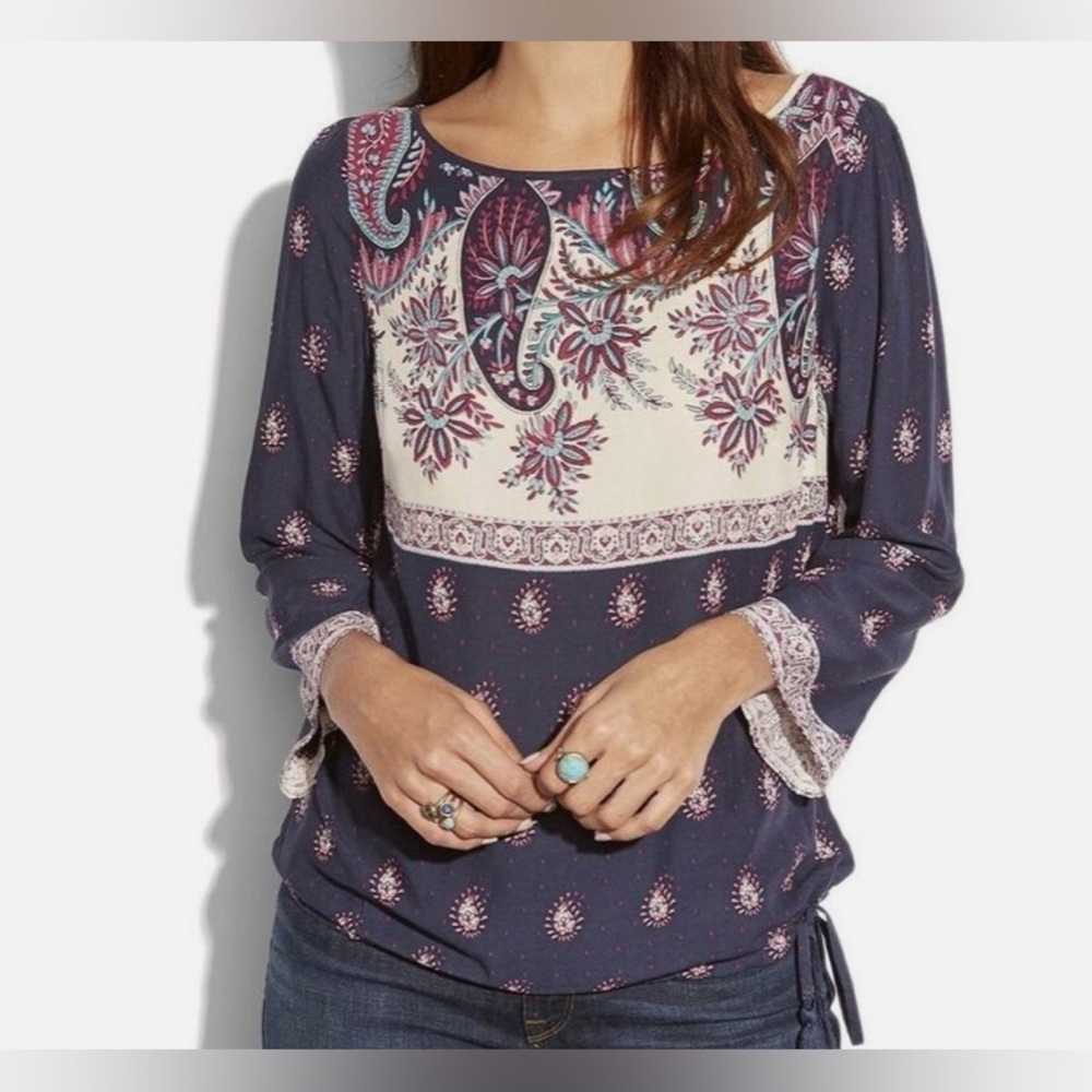 Lucky Brand | Larache Border Print Top